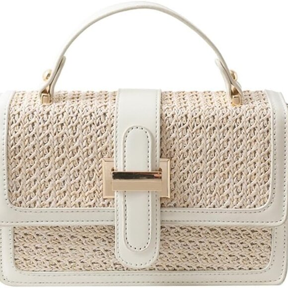 Handbags - Straw Crossbody Bag Women Summer Beach Woven Purse Vacation Shoulder Handbag